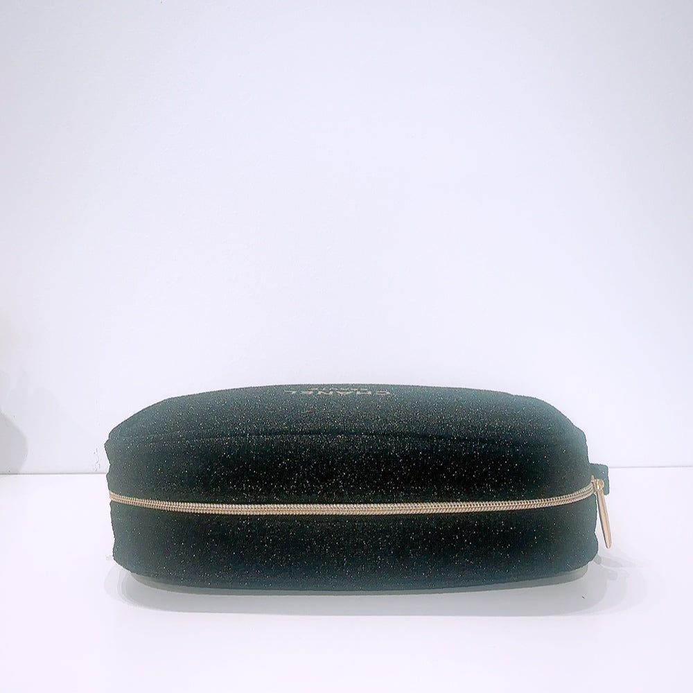 Chanel Beaute Black Glitter Makeup Pouch