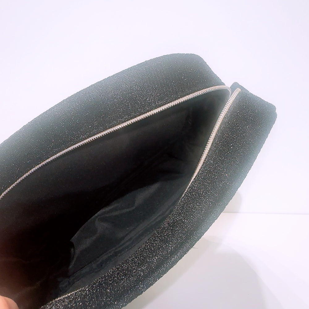 Chanel Beaute Black Glitter Makeup Pouch