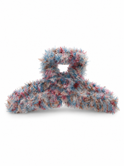 Korean-style plush faux fur claw clip
