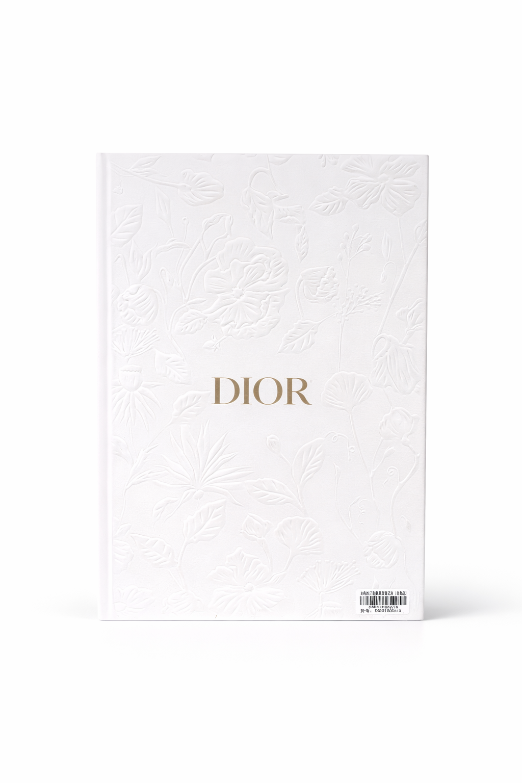 Dior White embossed notebook with the word J'adore