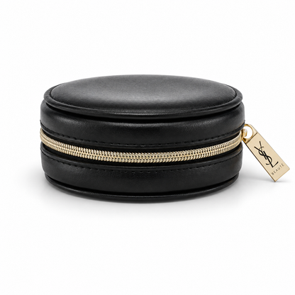 Yves Saint Laurent Beauté Black round zipper storage bag