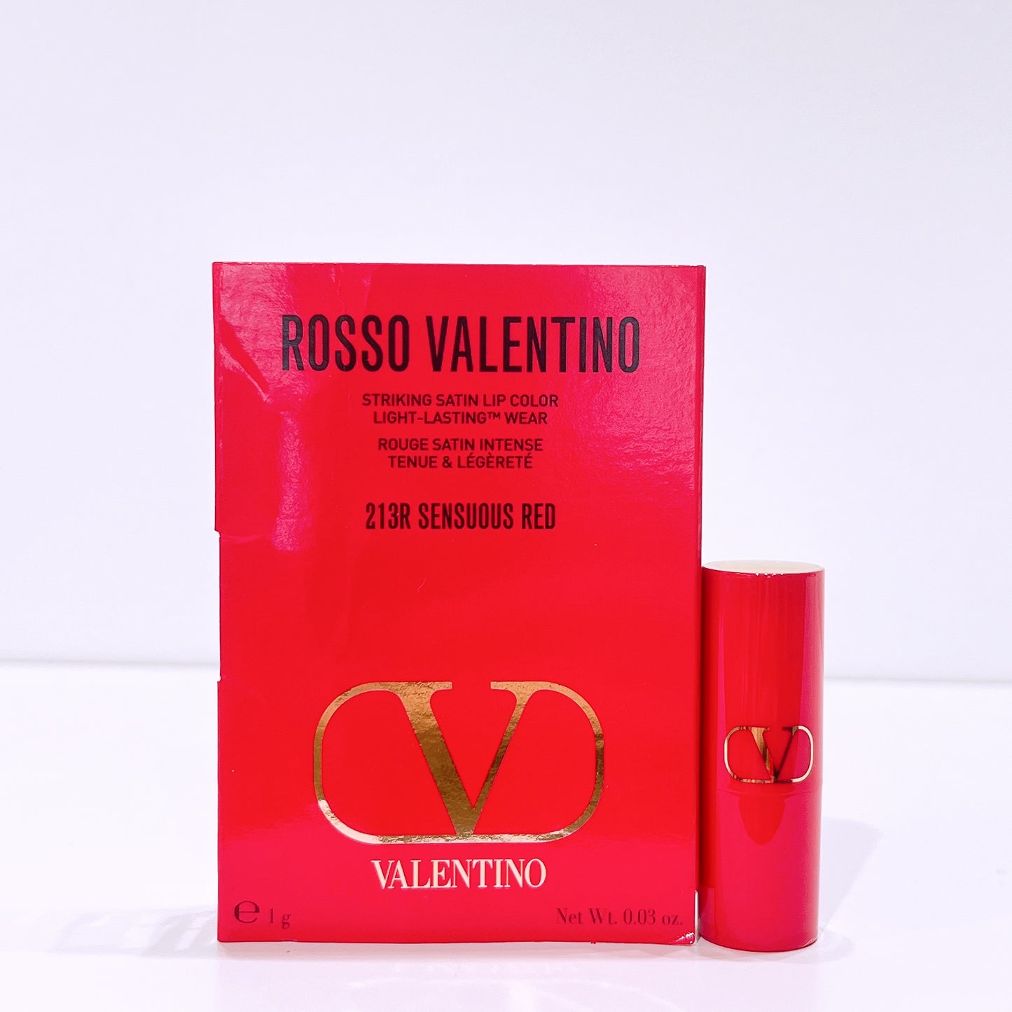 213R Sensuous Red Rosso Valentino Satin Lipstick 1g