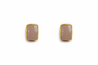 Wrapped edge rectangular earrings