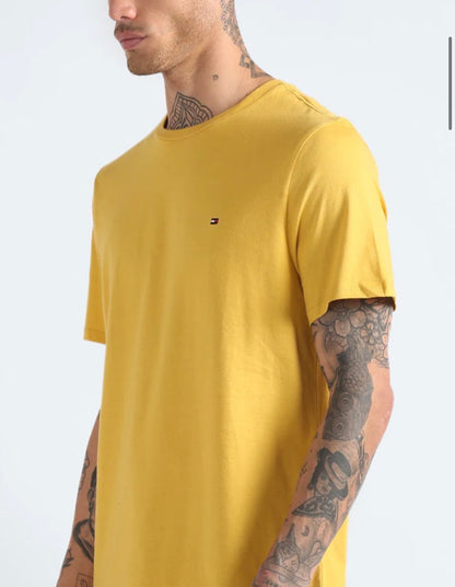 Tommy Hilfiger Cotton Short Sleeves Round Neck T-shirt Yellow
