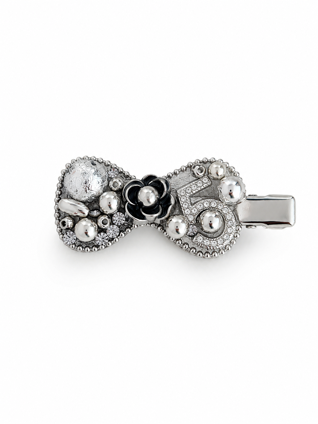 Luxury Tweed-Style Rhinestone Hair Clips