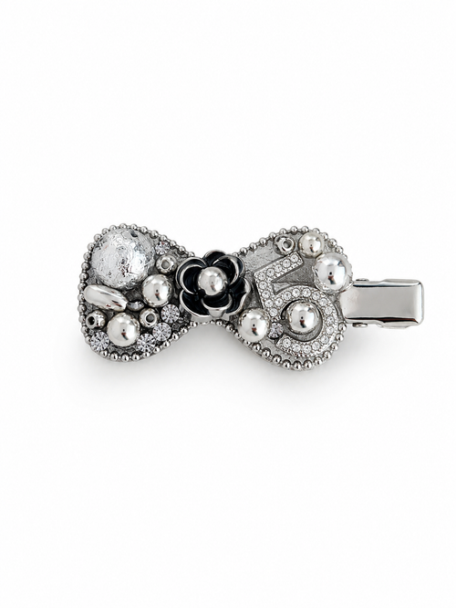 Luxury Tweed-Style Rhinestone Hair Clips