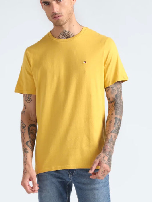Tommy Hilfiger Cotton Short Sleeves Round Neck T-shirt Yellow