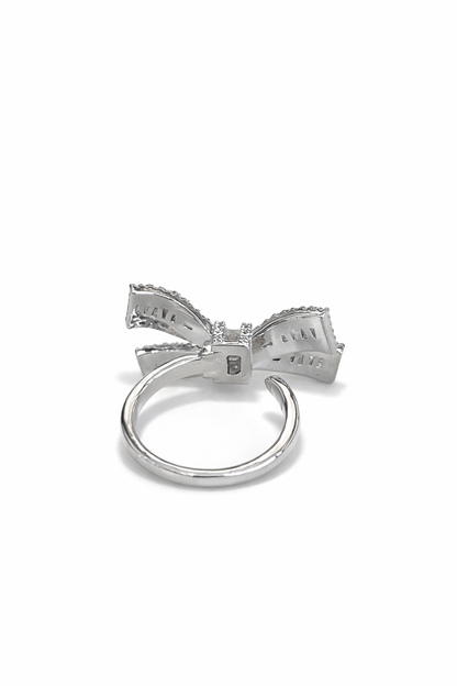 Bow diamond ring