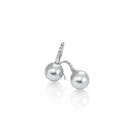 Tahitian Grey Pearl Cherry Drop Earrings