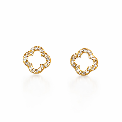 Gold inlaid diamond Earrings