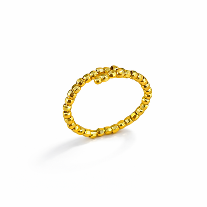 String of beads gold ring