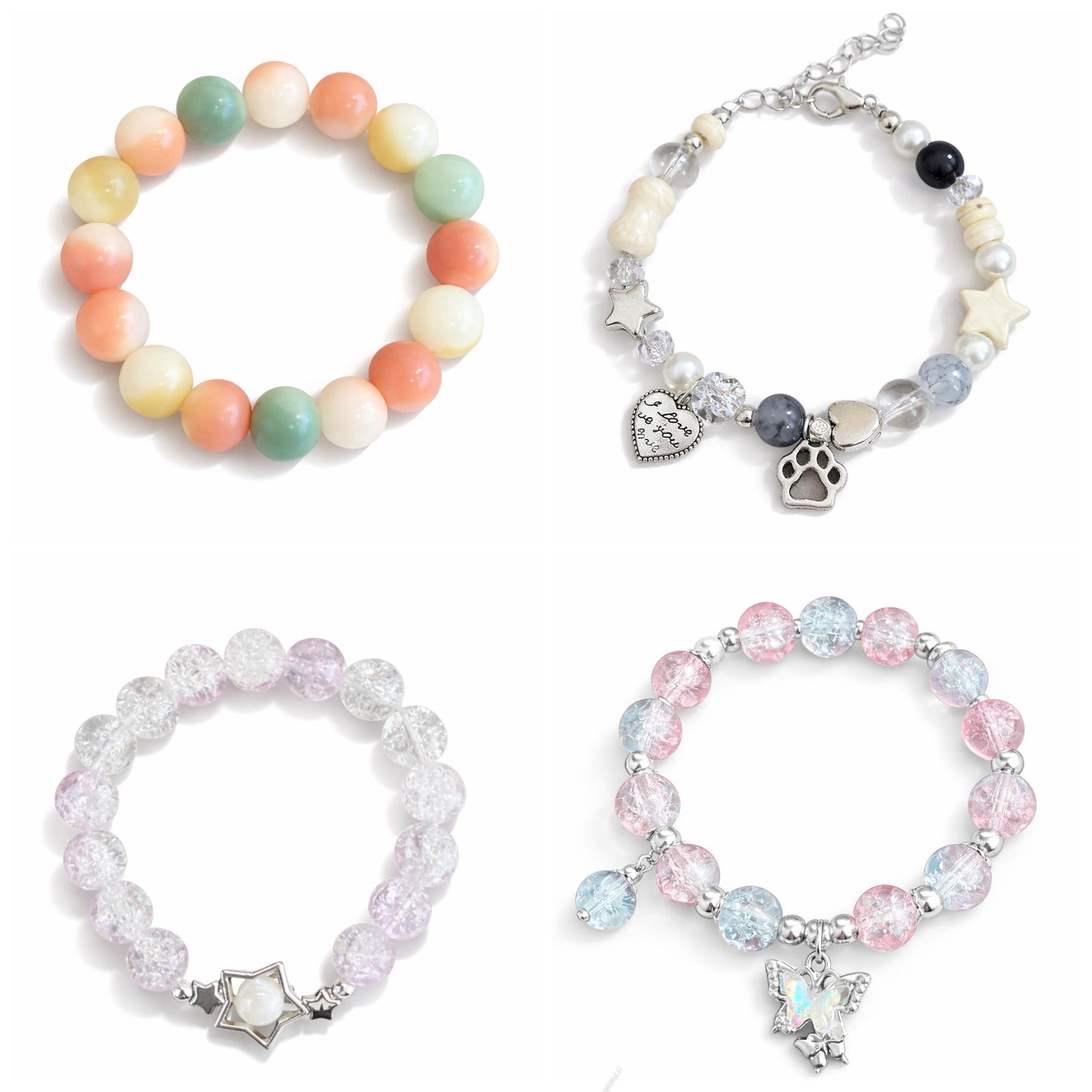 Lucky Spoon -Crystal-Style Bead Bracelet