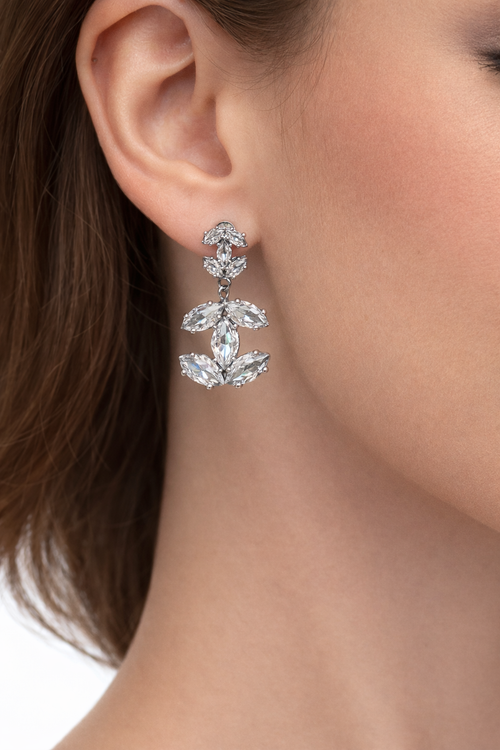 Marquise cut Silver pendant earrings