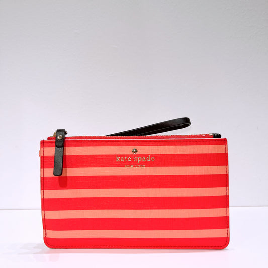 Kate Spade Pink Striped Slim Wristlet