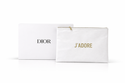 Dior J'adore white makeup bag
