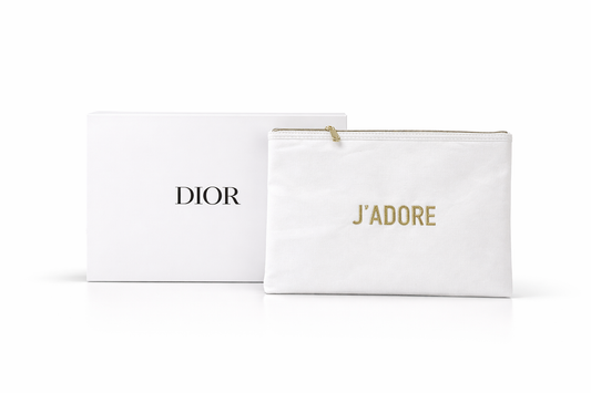 Dior J'adore white makeup bag