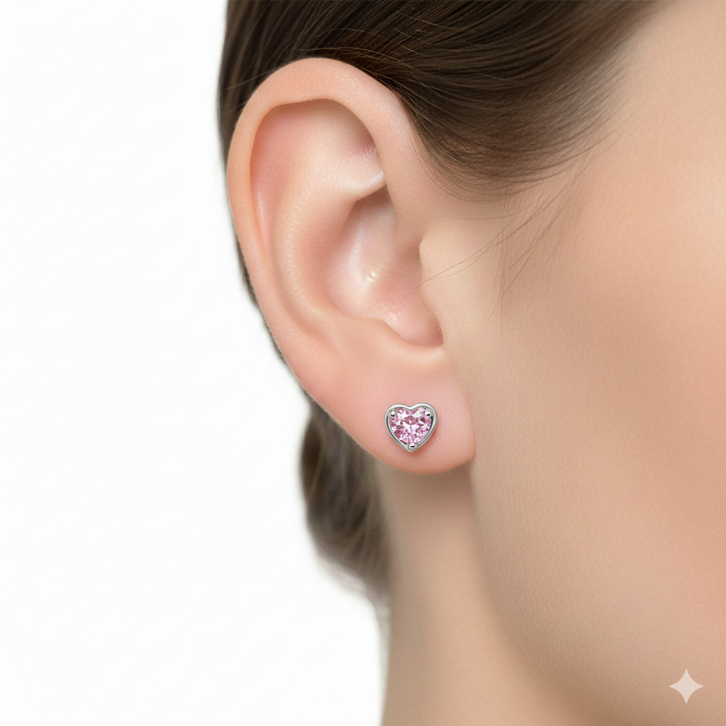 heart-shaped gemstone earrings