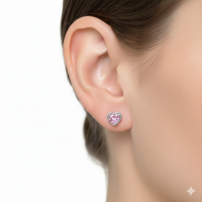 heart-shaped gemstone earrings