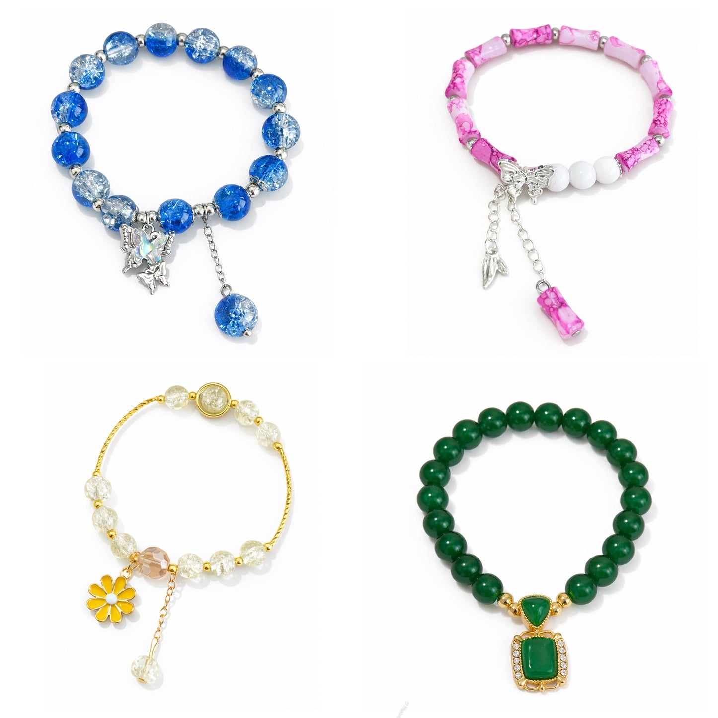 Lucky Spoon -Crystal-Style Bead Bracelet