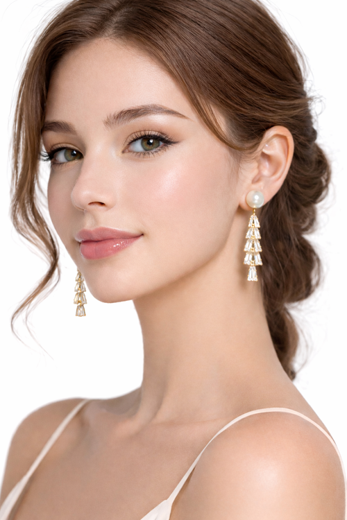 Baguette Dangling Earrings