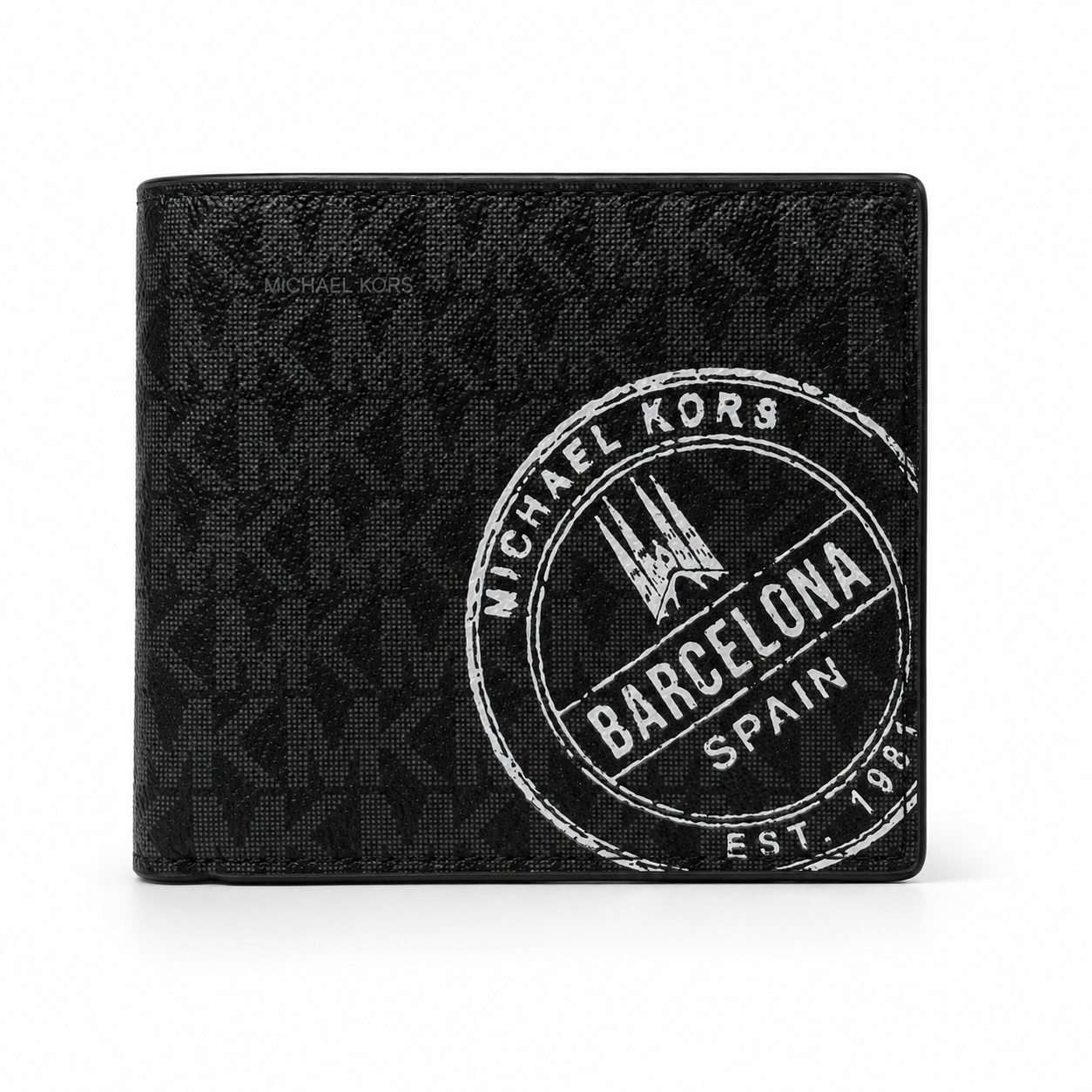 Michael Kors Barcelona Logo Billfold Wallet – Black Signature