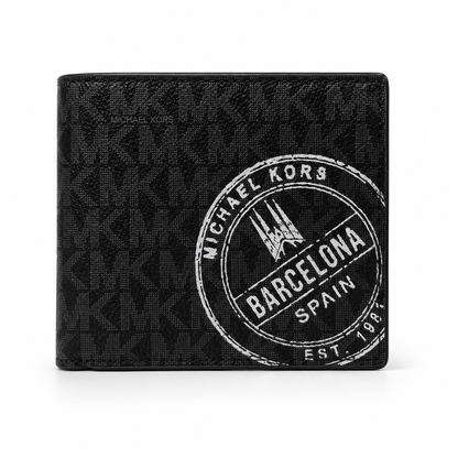 Michael Kors Barcelona Logo Billfold Wallet – Black Signature