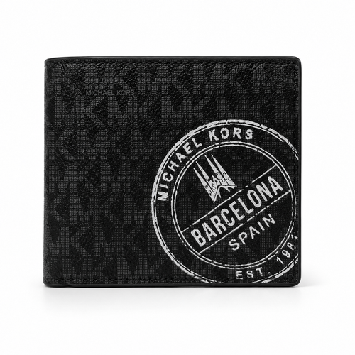 Michael Kors Barcelona Logo Billfold Wallet – Black Signature