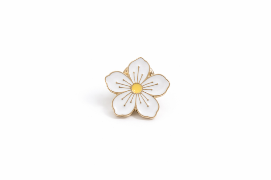 Burberry White enamel flower brooch
