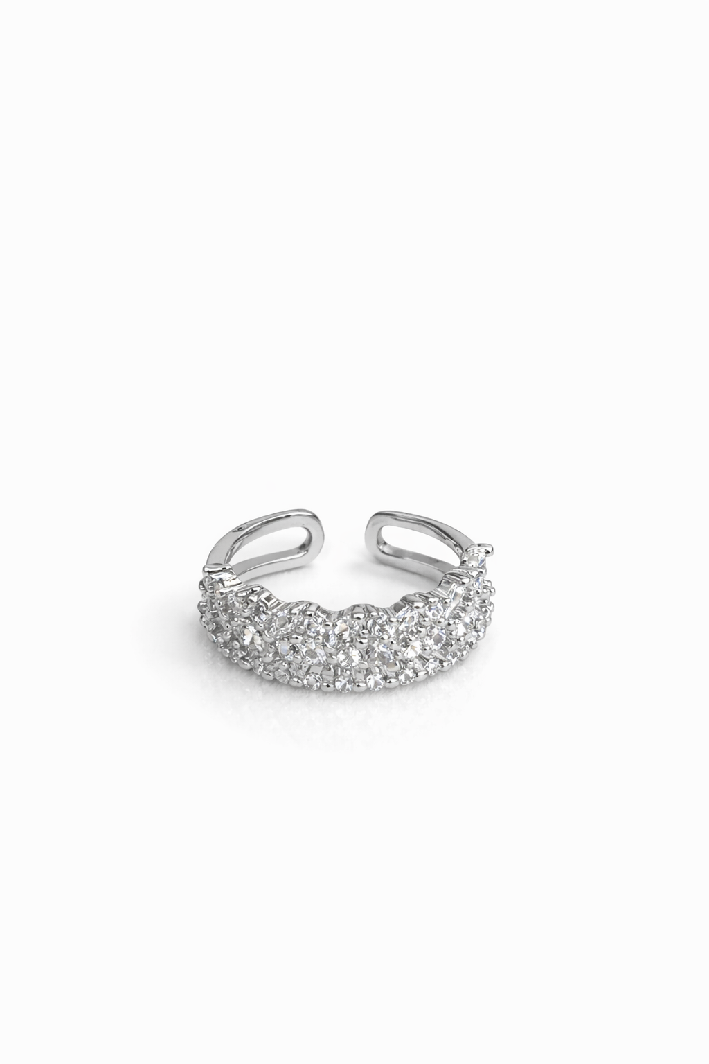 Open ring inlaid with zircon