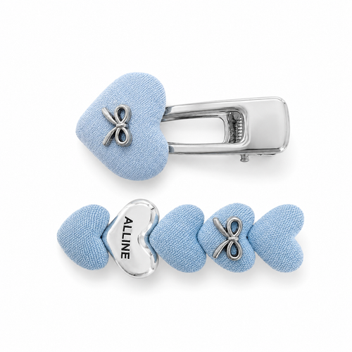 Korean sweet bow love hair clip set