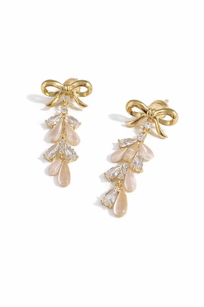 Bow tie Tassel pendant earrings