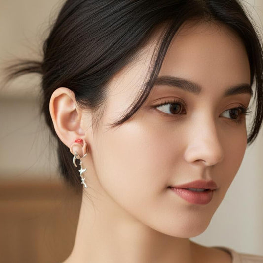 Rose Drop Stud Earrings