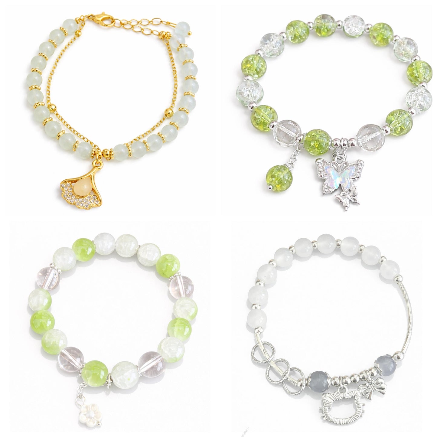 Lucky Spoon -Crystal-Style Bead Bracelet