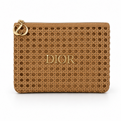 Dior Solar series laffia woven makeup bag