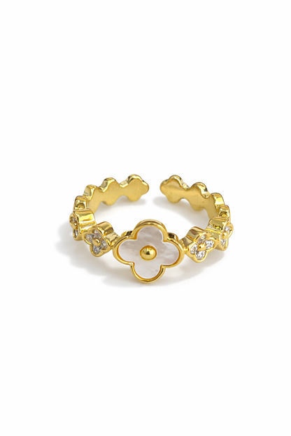 Four-leaf clover-shaped open ring