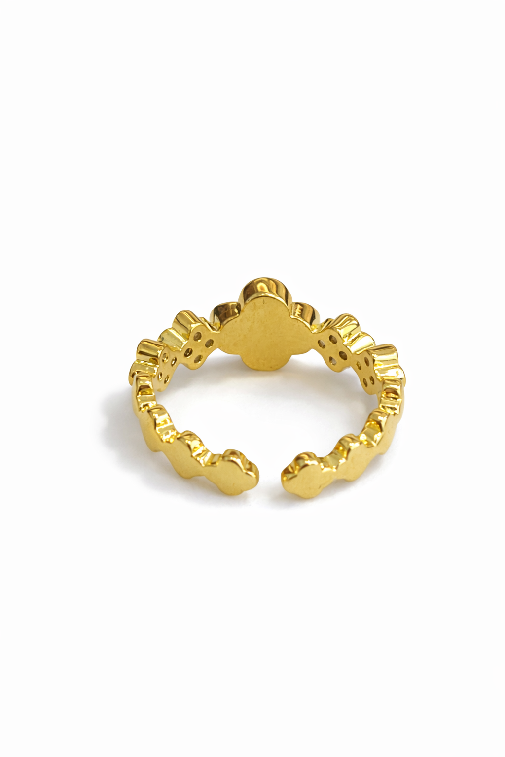 Four-leaf clover-shaped open ring