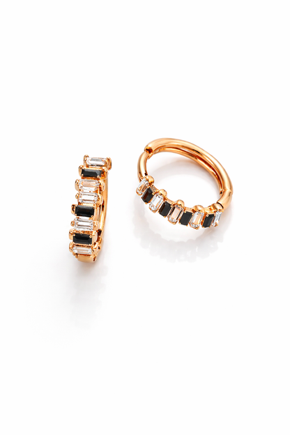 baguette-cut hoop earrings