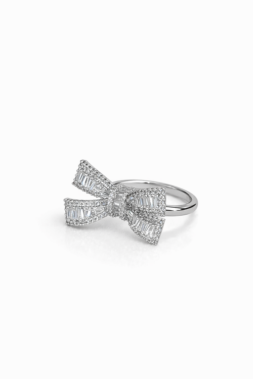 Bow diamond ring