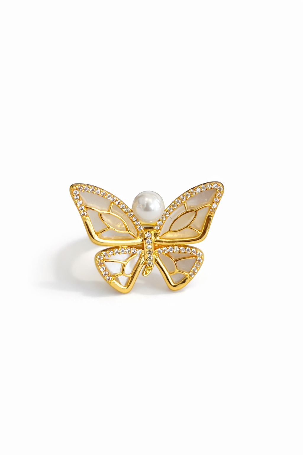 Golden butterfly ring