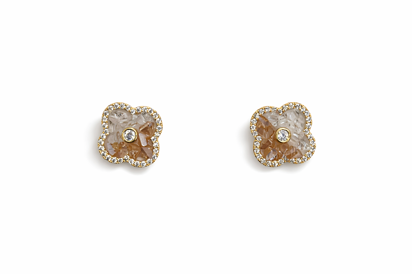 Four-leaf clover shape earrings