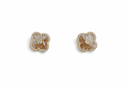 Four-leaf clover shape earrings