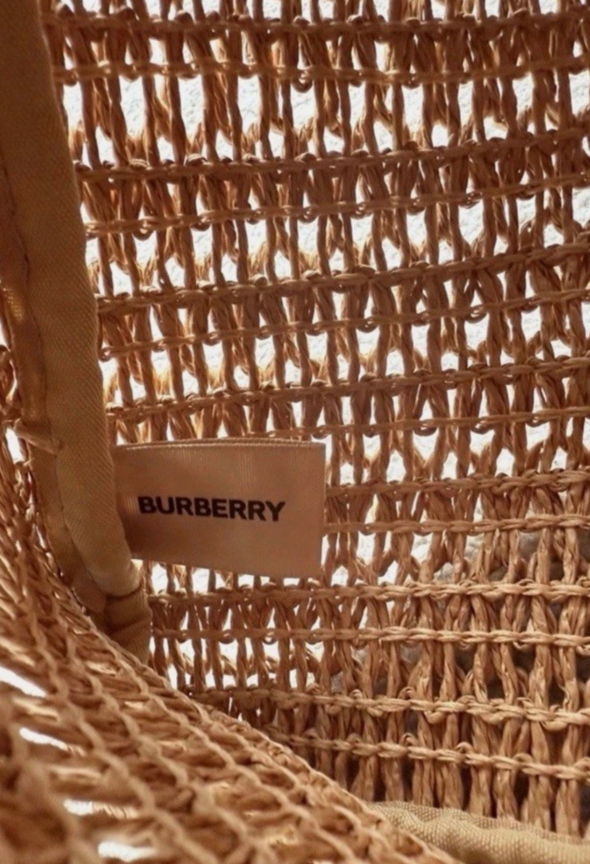 Burberry Goddess Weave Natural Paper Straw Tote