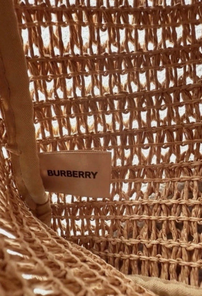 Burberry Goddess Weave Natural Paper Straw Tote