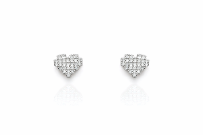 Pixel Heart Diamond Earrings