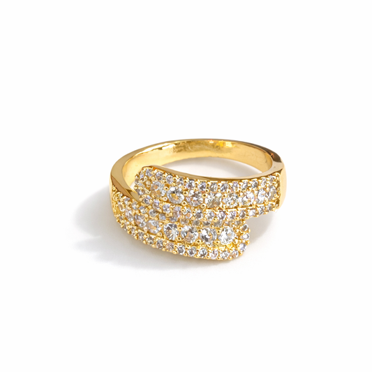 Gold-paved diamond wrap ring