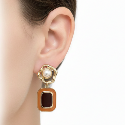 Vintage French Enamel Drop Earrings