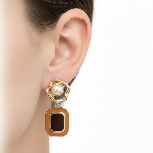 Vintage French Enamel Drop Earrings