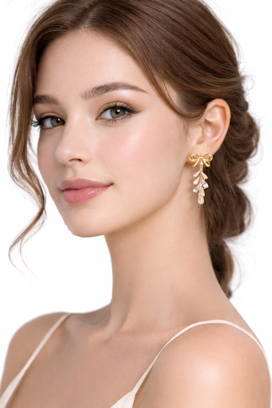 Bow tie Tassel pendant earrings
