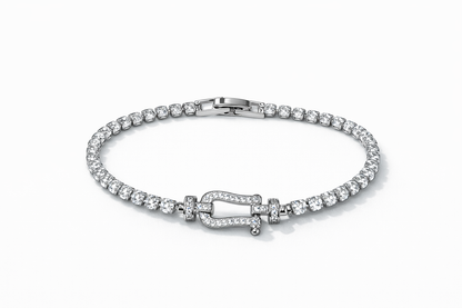 Diamond-inlaid horseshoe buckle bracelet