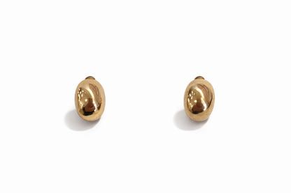 Gold Oval stud earrings